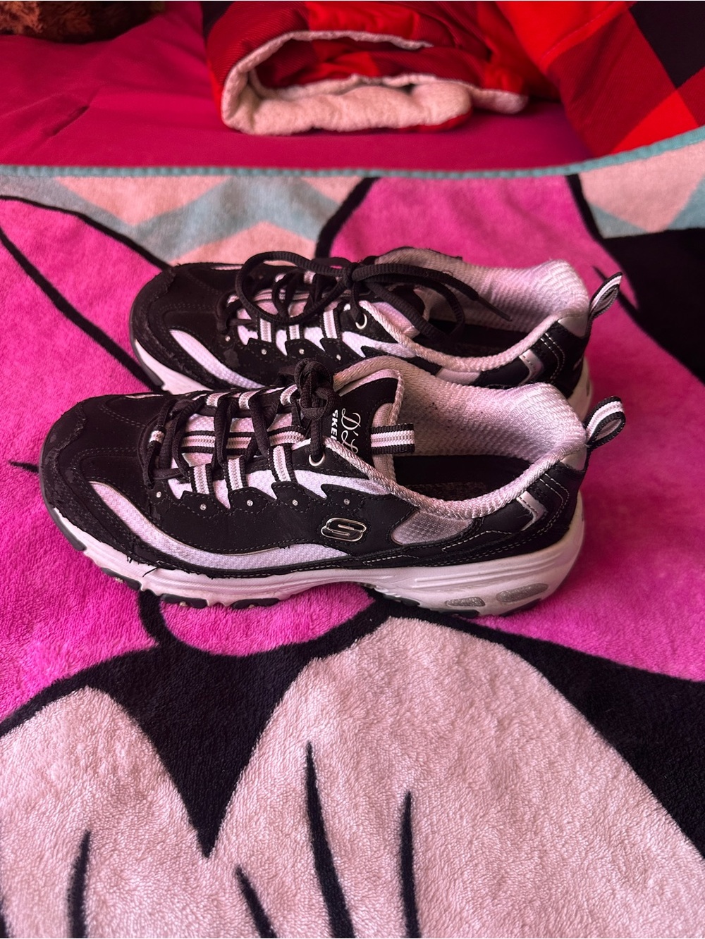 Skechers Black and White Women Athletic Sneakers